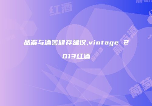 品鉴与酒窖储存建议,vintage 2013红酒