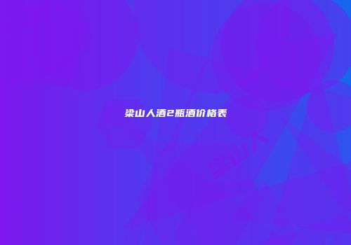梁山人酒2瓶酒价格表