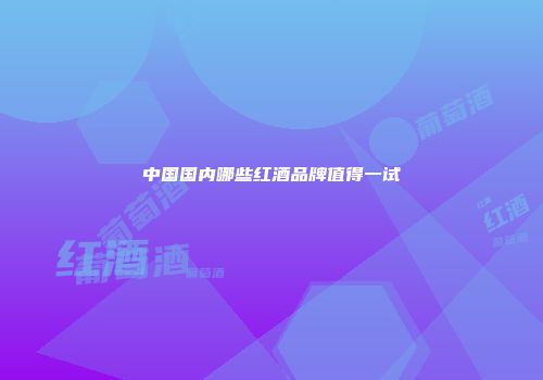 中国国内哪些红酒品牌值得一试