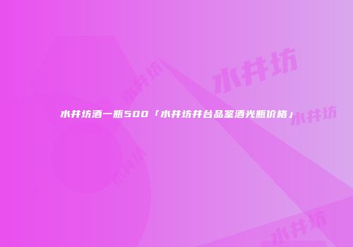 水井坊酒一瓶500「水井坊井台品鉴酒光瓶价格」