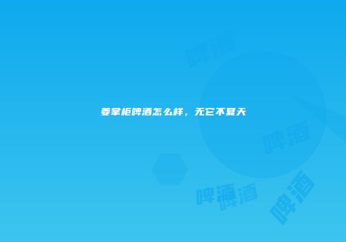 姜掌柜啤酒怎么样，无它不夏天