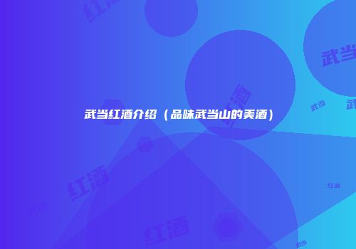 武当红酒介绍（品味武当山的美酒）