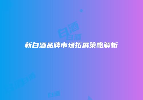 新白酒品牌市场拓展策略解析