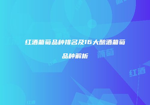 红酒葡萄品种排名及16大酿酒葡萄品种解析