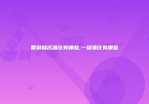智利知名酒庄有哪些,一级酒庄有哪些