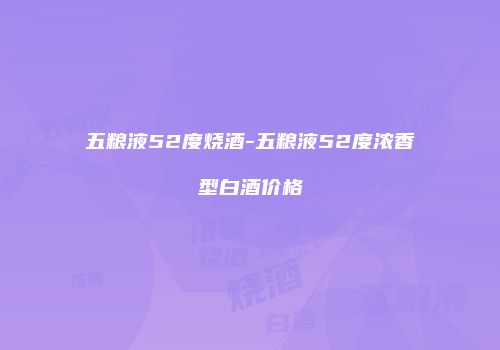 五粮液52度烧酒-五粮液52度浓香型白酒价格