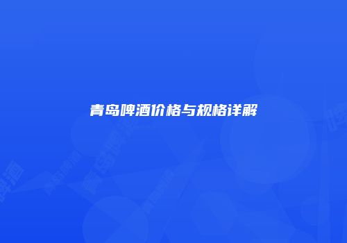 青岛啤酒价格与规格详解