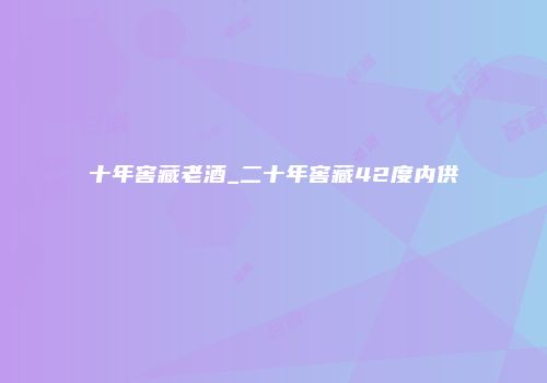 十年窖藏老酒_二十年窖藏42度内供