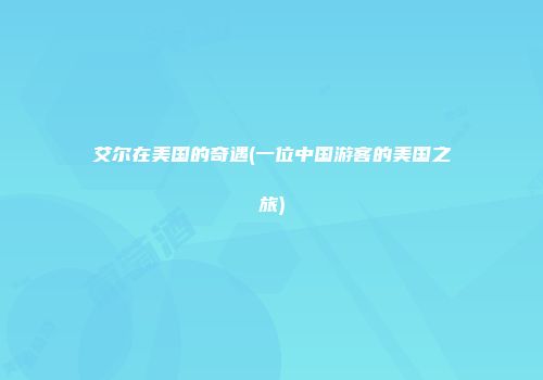艾尔在美国的奇遇(一位中国游客的美国之旅)