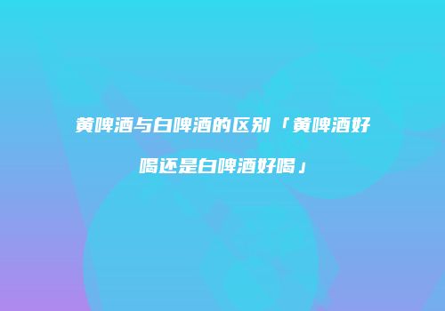 黄啤酒与白啤酒的区别「黄啤酒好喝还是白啤酒好喝」