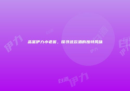 品鉴伊力小老窖，探寻这款酒的独特风味