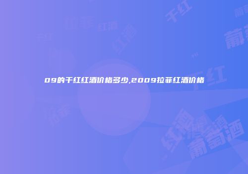 09的干红红酒价格多少,2009拉菲红酒价格