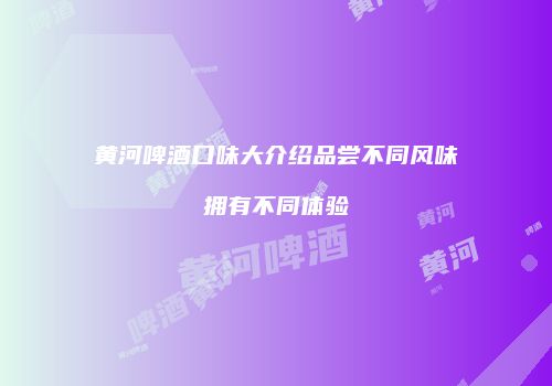 黄河啤酒口味大介绍品尝不同风味拥有不同体验