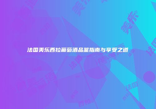 法国美乐西拉葡萄酒品鉴指南与享受之道