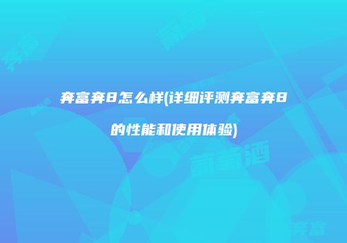 奔富奔8怎么样(详细评测奔富奔8的性能和使用体验)