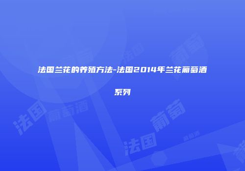 法国兰花的养殖方法-法国2014年兰花葡萄酒系列