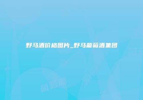 野马酒价格图片_野马葡萄酒集团