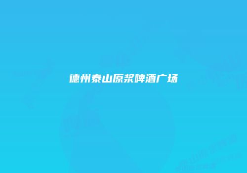 德州泰山原浆啤酒广场