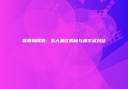探索勃艮第：五大酒庄揭秘与波尔多对比
