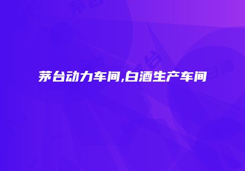 茅台动力车间,白酒生产车间