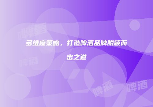 多维度策略，打造啤酒品牌脱颖而出之道