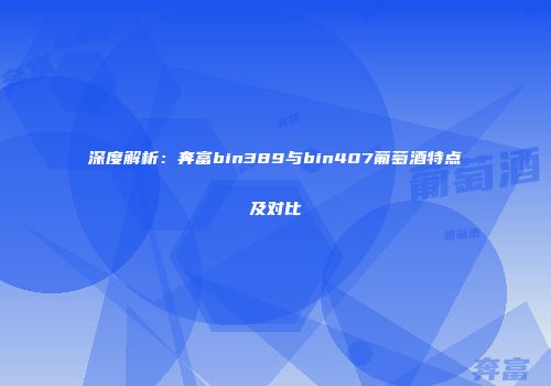 深度解析：奔富bin389与bin407葡萄酒特点及对比