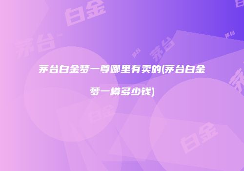 茅台白金梦一尊哪里有卖的(茅台白金梦一樽多少钱)