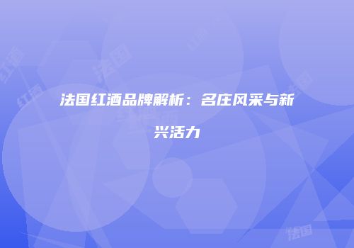 法国红酒品牌解析：名庄风采与新兴活力