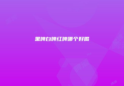 黑啤白啤红啤哪个好喝