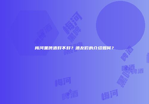 梅河黑啤酒好不好？酒友们的介绍如何？