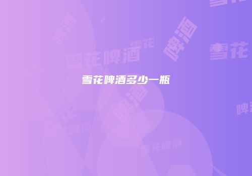 雪花啤酒多少一瓶