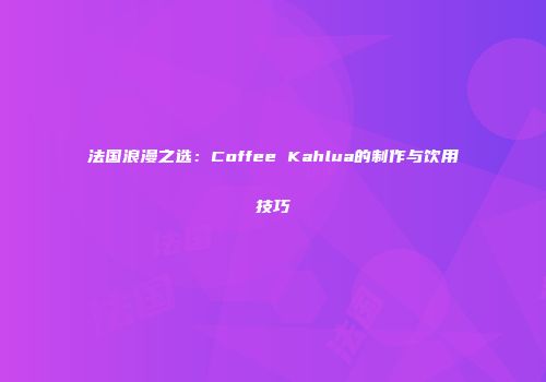 法国浪漫之选：Coffee Kahlua的制作与饮用技巧