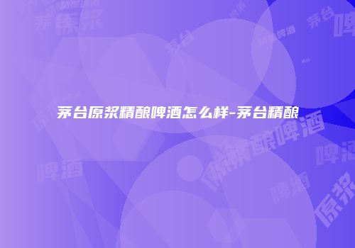 茅台原浆精酿啤酒怎么样-茅台精酿