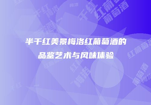 半干红美景梅洛红葡萄酒的品鉴艺术与风味体验