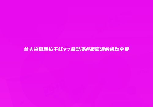 兰卡袋鼠西拉干红V7品尝澳洲葡萄酒的极致享受