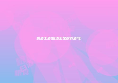 皖酒王酒(皖酒王是粮食酒吗)