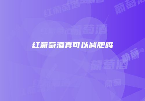 红葡萄酒真可以减肥吗
