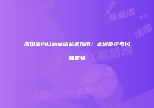 法国圣尚红葡萄酒品鉴指南：正确步骤与风味体验