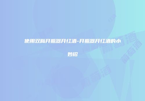 使用双臂开瓶器开红酒-开瓶器开红酒的小妙招