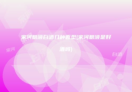 宋河粮液白酒几种香型(宋河粮液是好酒吗)