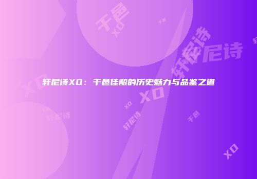 轩尼诗XO：干邑佳酿的历史魅力与品鉴之道