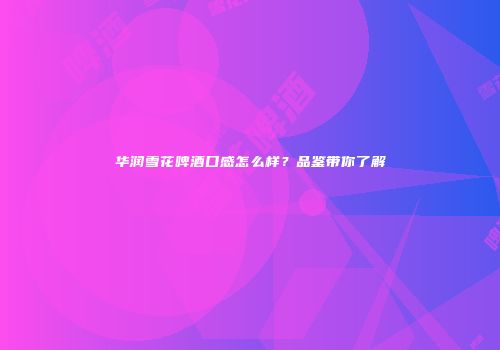 华润雪花啤酒口感怎么样？品鉴带你了解