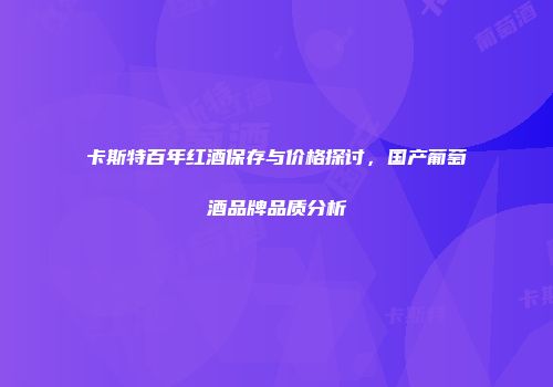 卡斯特百年红酒保存与价格探讨，国产葡萄酒品牌品质分析