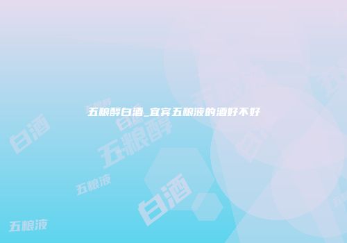 五粮醇白酒_宜宾五粮液的酒好不好