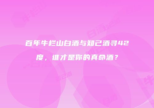 百年牛栏山白酒与知己酒寻42度，谁才是你的真命酒？