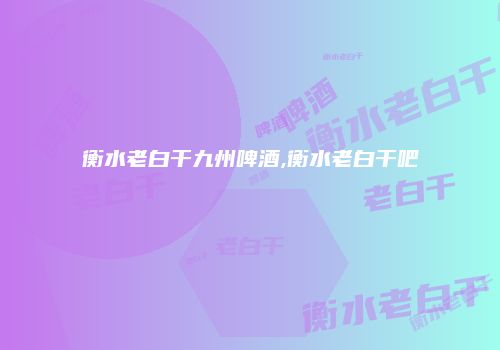 衡水老白干九州啤酒,衡水老白干吧