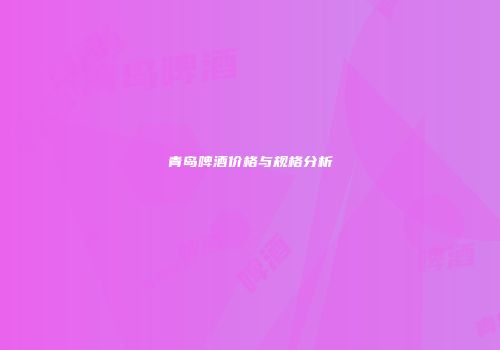 青岛啤酒价格与规格分析