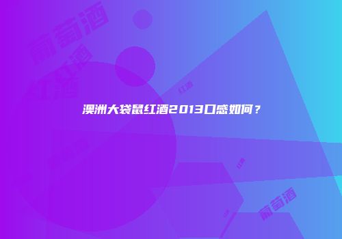 澳洲大袋鼠红酒2013口感如何？