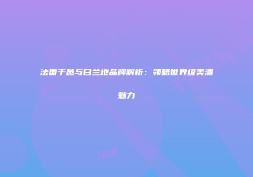法国干邑与白兰地品牌解析：领略世界级美酒魅力
