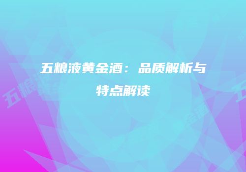 五粮液黄金酒：品质解析与特点解读
